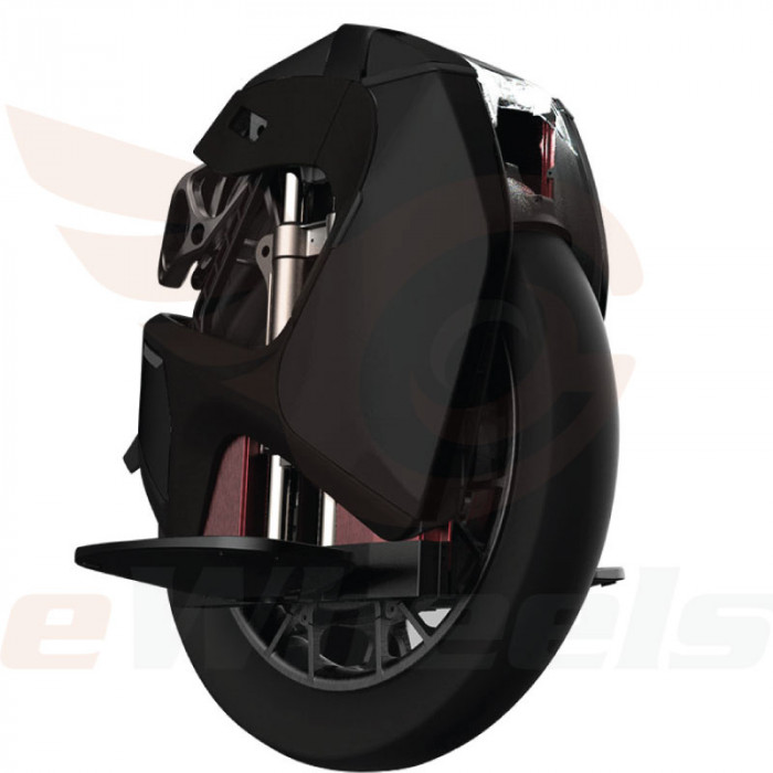 King Song S18 Suspension Electric Unicycle. Black, Front Oblique Right