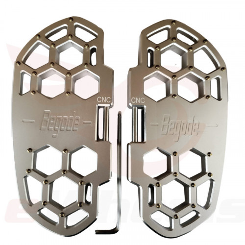 Begode Honeycomb Hex CNC Pedals Naked Metal, Top