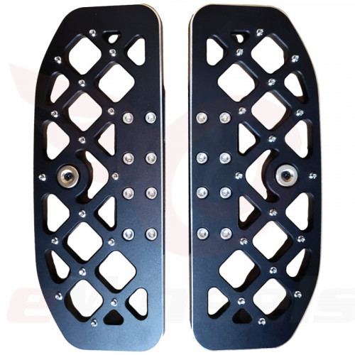 Electric Unicycle, Grid Pattern, Universal CNC Spiked Pedal Set, Interchangeable Brackets
