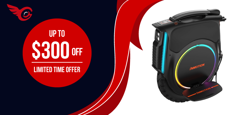$300 Off V12 HS/HT electric unicycle banner popup.