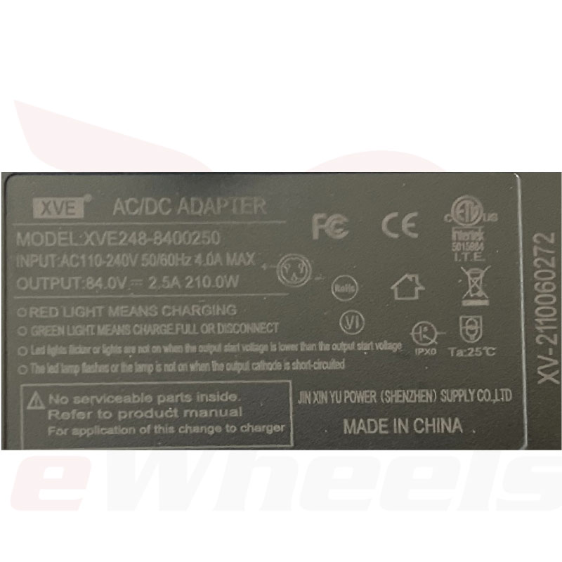 Innmotion V11 84.2V/2.5A Standard Charger, Label